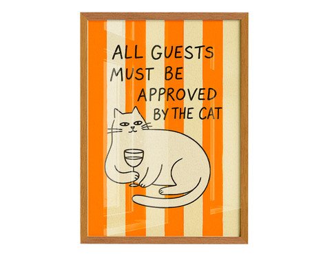Quadro Cat com Moldura Marrom | Westwing
