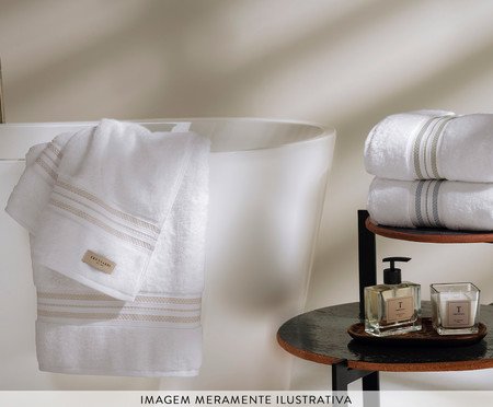 Toalha de Rosto Barberine Branco e Azul | Westwing
