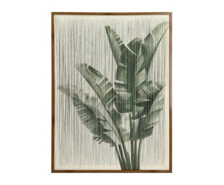 Quadro Corda Folhagem Verde e Nude Taípe B