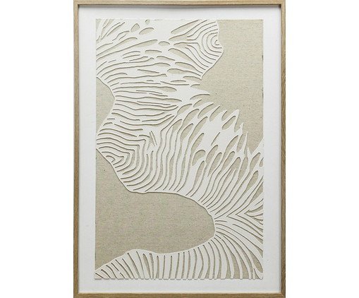 Quadro Abstrato em Linho e Gesso Nude Lençóis B, Natural | WestwingNow