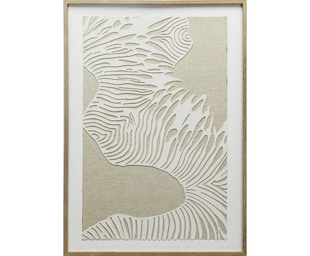 Quadro Abstrato em Linho e Gesso Nude Lençóis B | Westwing