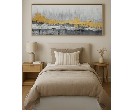 Quadro Canvas Abstrato Azul e Dourado Vancouver | Westwing