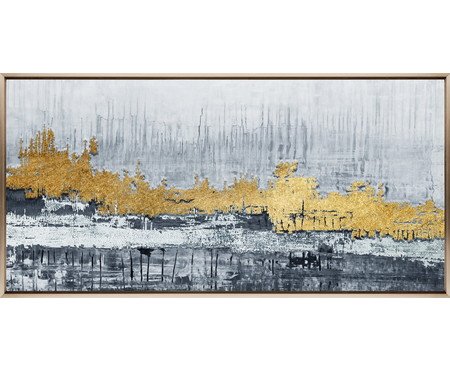 Quadro Canvas Abstrato Azul e Dourado Vancouver | Westwing