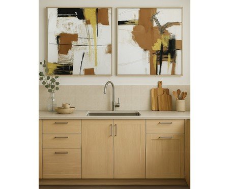 Quadro Abstrato Terracota e Dourado Riyadh A | Westwing