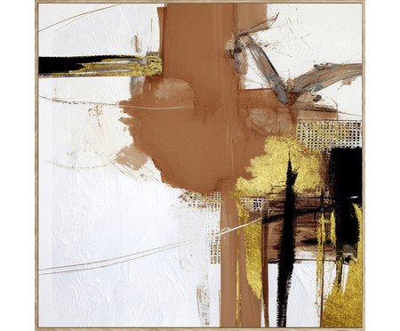 Quadro Abstrato Terracota e Dourado Riyadh A | Westwing