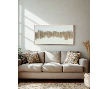 Quadro Feito à Mão Abstrato Nude e Dourado Versalhes | Westwing