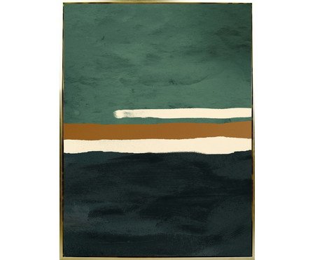 Quadro Canvas Abstrato Verde e Bege Amazônia C | Westwing