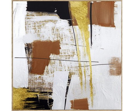 Quadro Abstrato Terracota e Dourado Riyadh B | Westwing