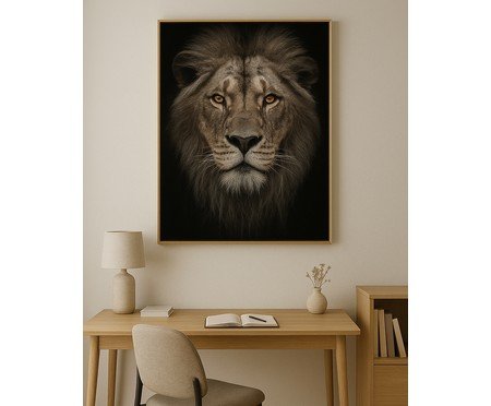 Quadro Canvas Preto e Marrom Lion | Westwing