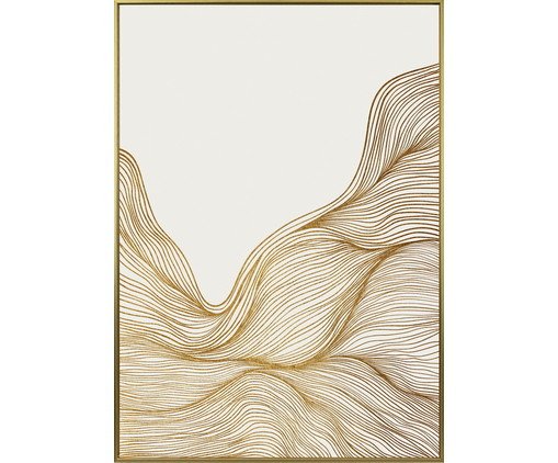 Quadro Canvas Abstrato Branco e Dourado Alexandria A, white | WestwingNow