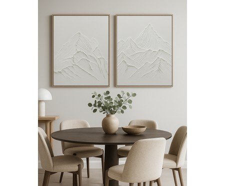 Quadro Montanhas em Gesso Branco St. Moritz A | Westwing