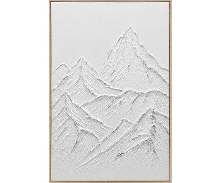 Quadro Montanhas em Gesso Branco St. Moritz A | Westwing