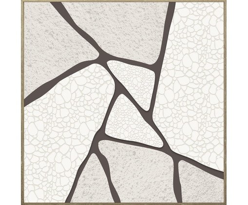 Quadro Abstrato em Gesso Branco e Preto Évora A, white | WestwingNow