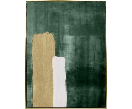 Quadro Canvas Abstrato Verde e Bege Amazônia A | Westwing