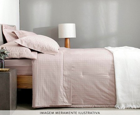 Jogo de Cobre-Leito Damask Square Rosa 300 Fios | Westwing