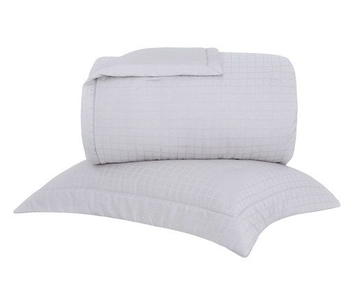 Jogo de Cobre-Leito Damask Square Cinza 300 Fios, grey | WestwingNow