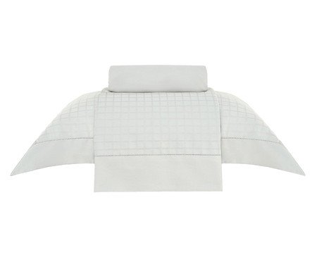 Jogo de Lençol Damask Square Cinza 300 Fios | Westwing
