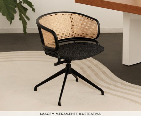 Cadeira Office com Braço Bari Preta | Westwing