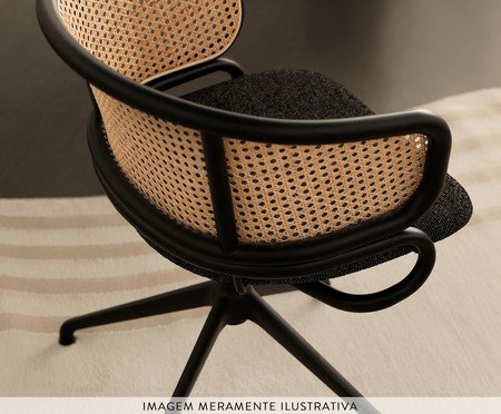 Cadeira Office com Braço Bari Preta | Westwing