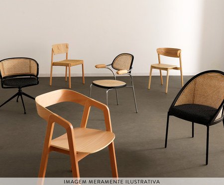 Cadeira Office com Braço Bari Preta | Westwing