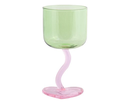 Taça Heart Verde com Base Rosa - 230ml, green | WestwingNow