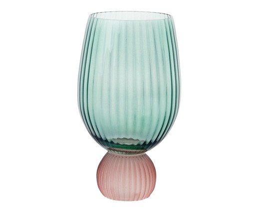 Taça Verde com Base Rosê - 400ml, green | WestwingNow