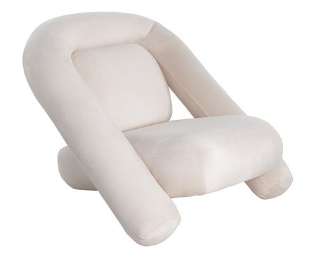 Poltrona Tubular Veludo Creme | Westwing