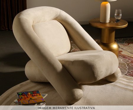 Poltrona Adele Veludo Creme | Westwing