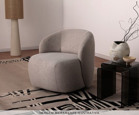 Poltrona Giratória Sculp  Linhão - Cinza Mescla | Westwing