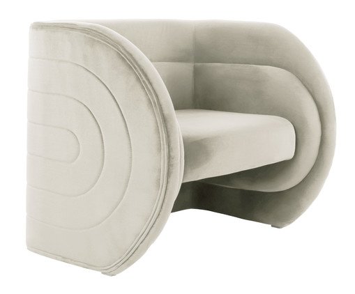 Poltrona Stairs em Veludo Creme, multicolor | WestwingNow