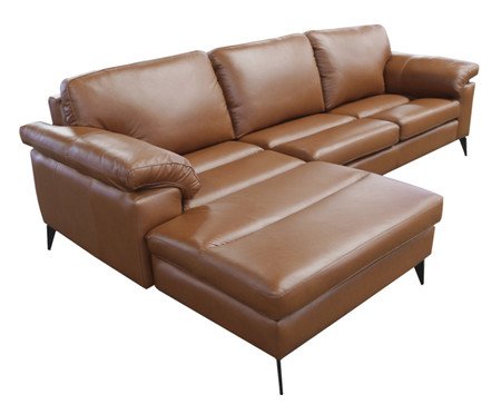 Conjunto Estofado Asti Chaise 3 Lugares Marrom | Westwing