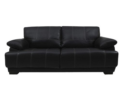 Estofado Hudson 3 Lugares Preto, black | WestwingNow