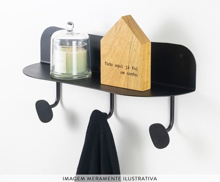 Prateleira Cabideiro Orgânica Joá Preto | Westwing