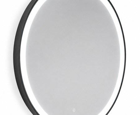 Espelho Redondo Conrado Preto com Led Frontal Branco Frio | Westwing