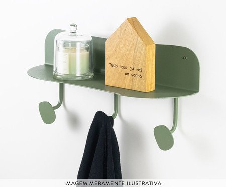 Prateleira Cabideiro Orgânica Joá Verde Oliva | Westwing