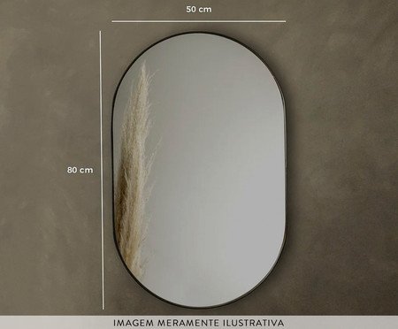 Espelho Oval Tijuca Preto | Westwing