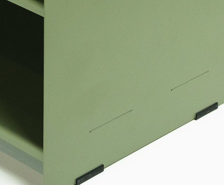 Sapateira Banco Itaim Estofado Bouclé Verde Oliva Verde Oliva | Westwing
