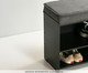 Sapateira Banco Itaim Estofado Bouclé Chumbo Preto, black | WestwingNow