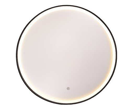 Espelho Redondo Conrado Preto com Led Frontal Branco Quente, black | WestwingNow