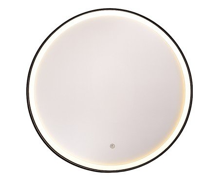 Espelho Redondo Conrado Preto com Led Frontal Branco Quente | Westwing