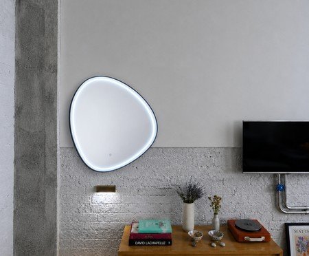 Espelho Orgânico Gávea Preto com Led Frontal Branco Frio | Westwing