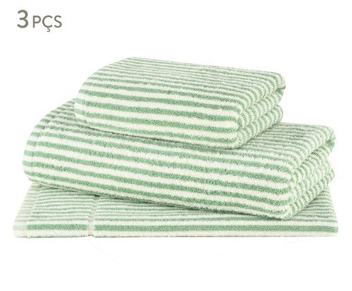 Jogo de Toalhas Linea Verde Menta - 3 Pçs, green | WestwingNow