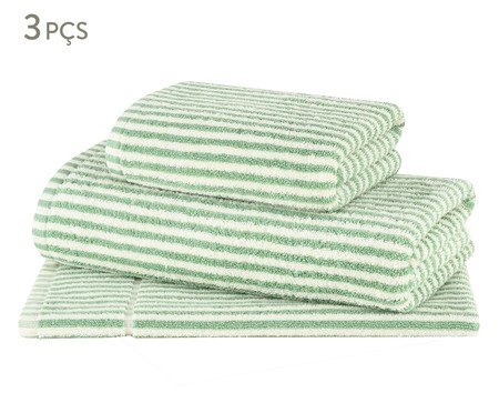 Jogo de Toalhas Linea Verde Menta - 3 Pçs | Westwing