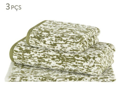 Jogo de Toalhas Mezcla Verde Oliva - 3 Pçs, green | WestwingNow