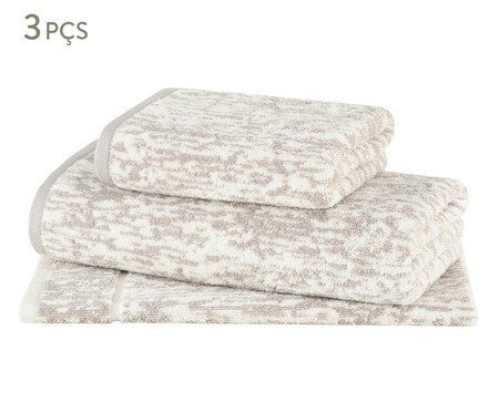 Jogo de Toalhas Mezcla Cinza - 3 Pçs | Westwing