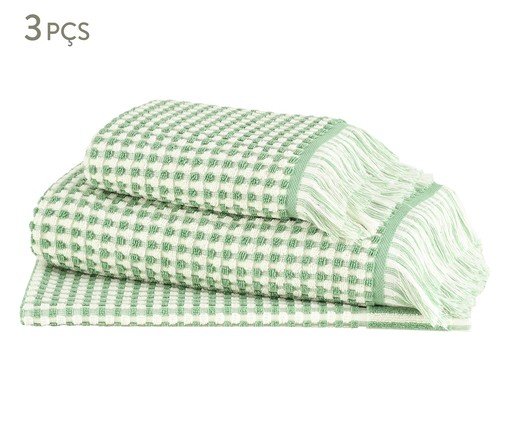 Jogo de Toalhas Loom Verde Menta - 3Pçs, green | WestwingNow