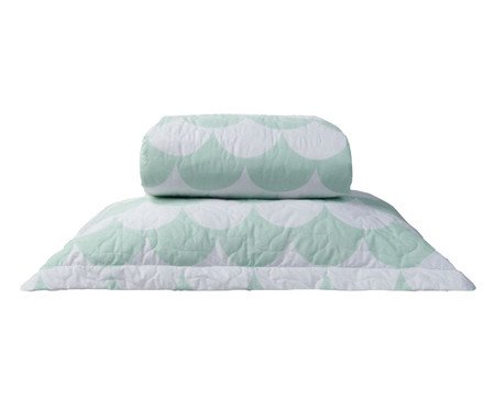 Jogo de Cobre-Leito Percalle Estampado Scale Menta 200 Fios | Westwing