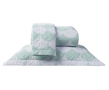 Jogo de Cobre-Leito Percalle Estampado Scale Menta 200 Fios | Westwing