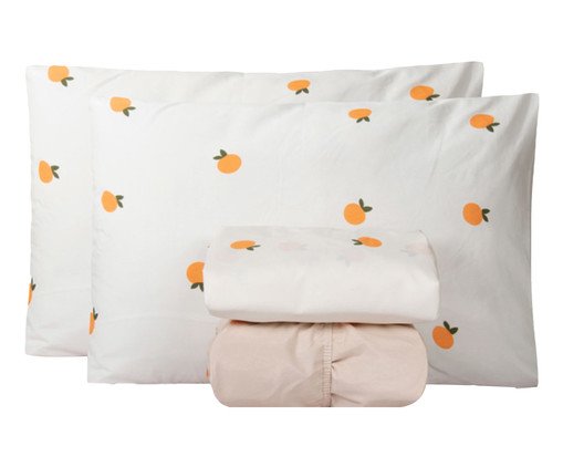 Jogo de Lençol Clássico Tangerina, beige | WestwingNow