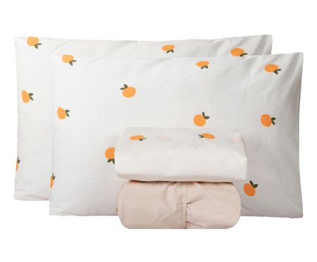 Jogo de Lençol Clássico Tangerina